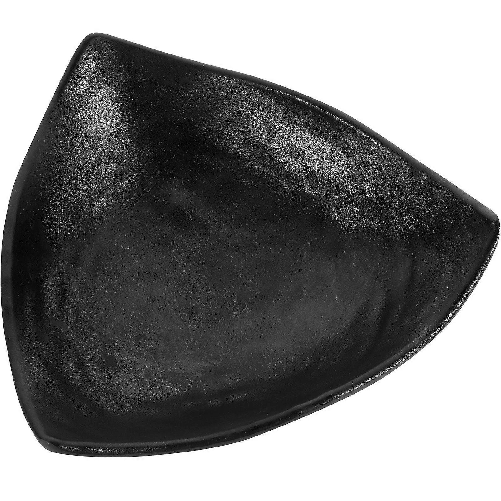 Black Sushi Plate with Rounded Corners for Creative Presentation and Easy Cleaning 9.8 inches