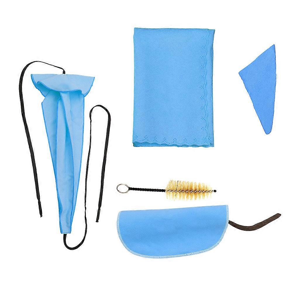 Musical Instrument Cleaning Kit For Wind Instruments Blue Three-Dimensional Woven Cleaning 5Pcs