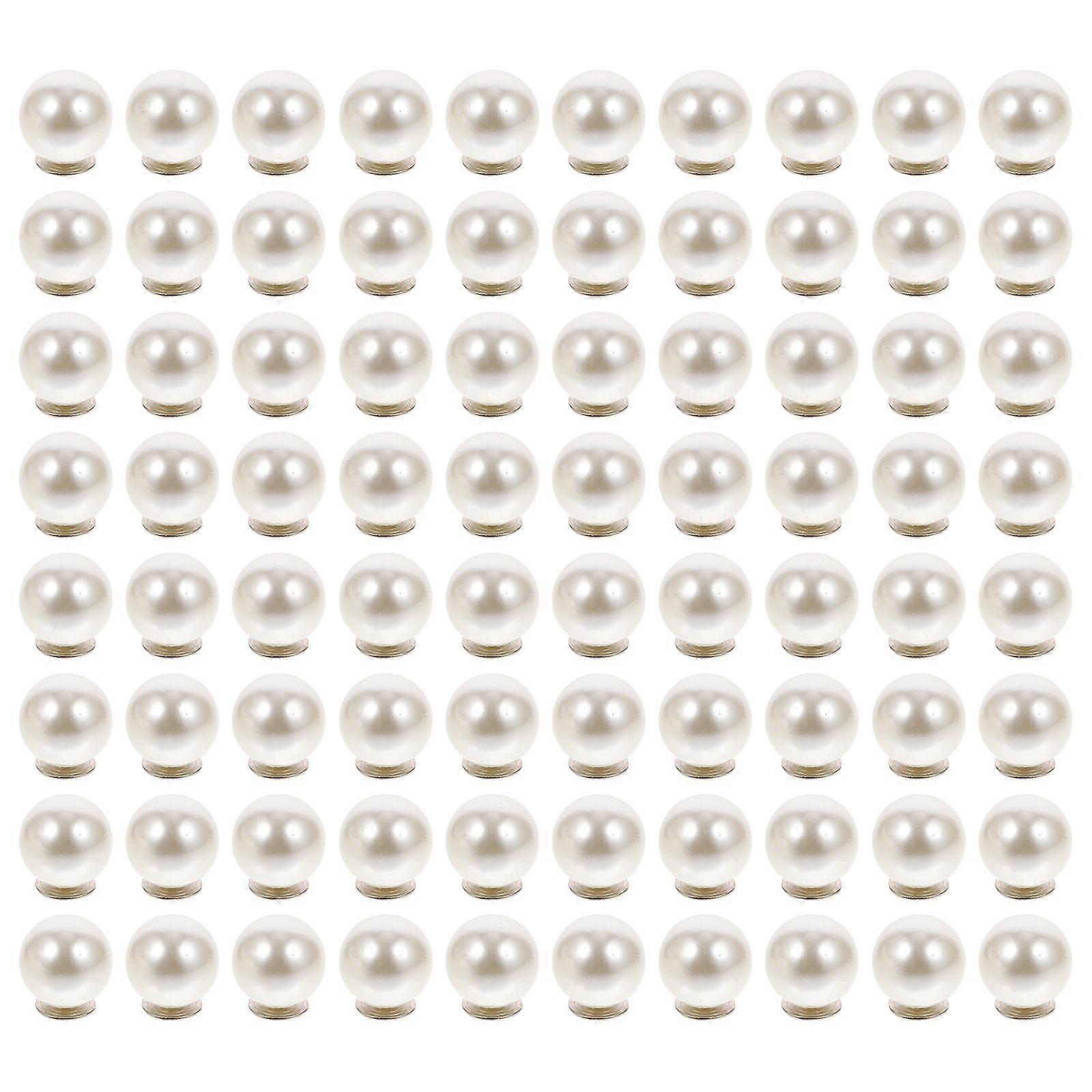 100pcs Pearl Buttons with Screws No Sew Button Clothing Button Instant Button