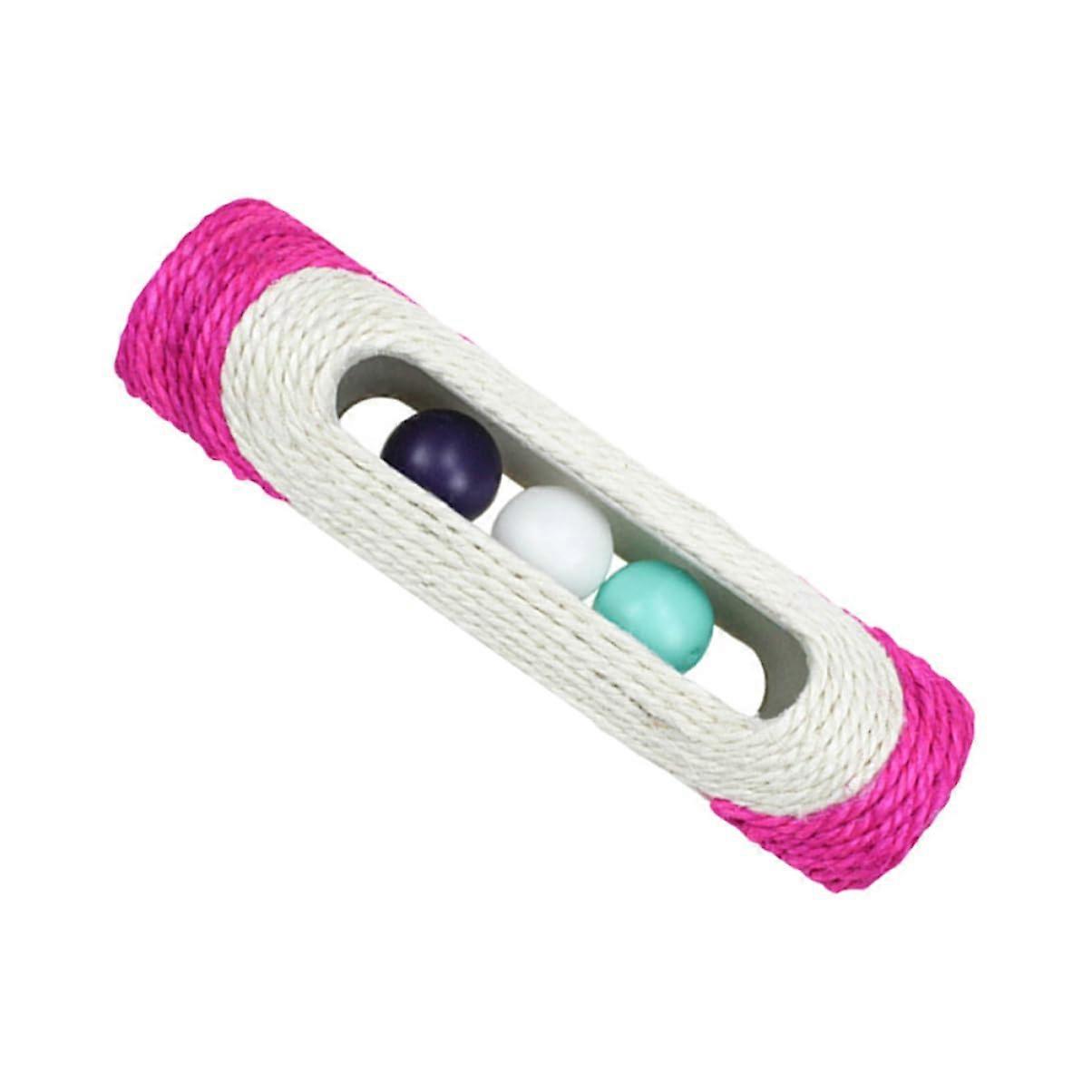 1 Piece Long Sisal Drum with THREE Bell Ball Cat Toy Interactive Scratching Board