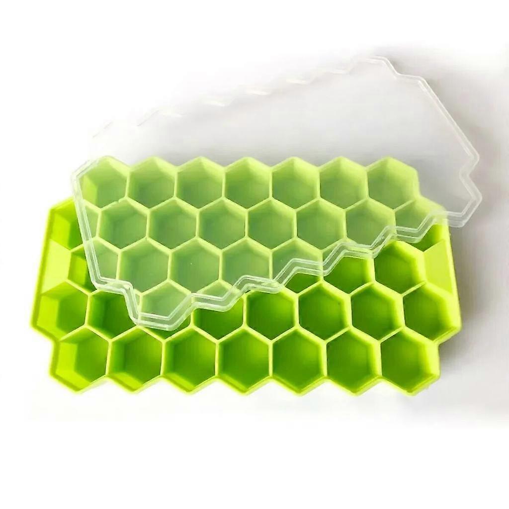 Silicone Ice Cube Trays, Honeycomb Shape with Lids Easy-Release Stackable Microwave DIY Ice Molds