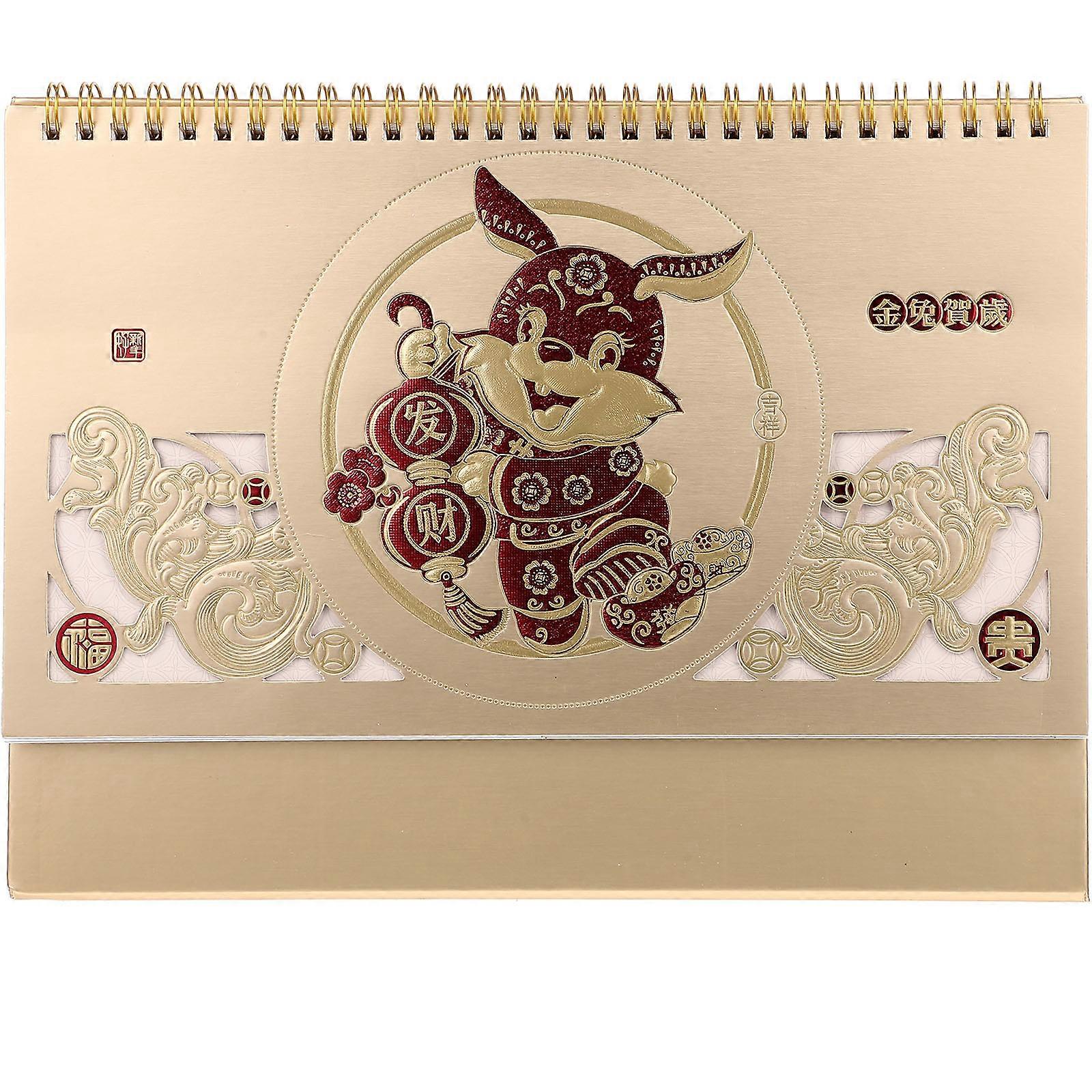 Desk Calendar 2023 Rabbit Year Table Decoration Date Marking Simple Design 1Pcs