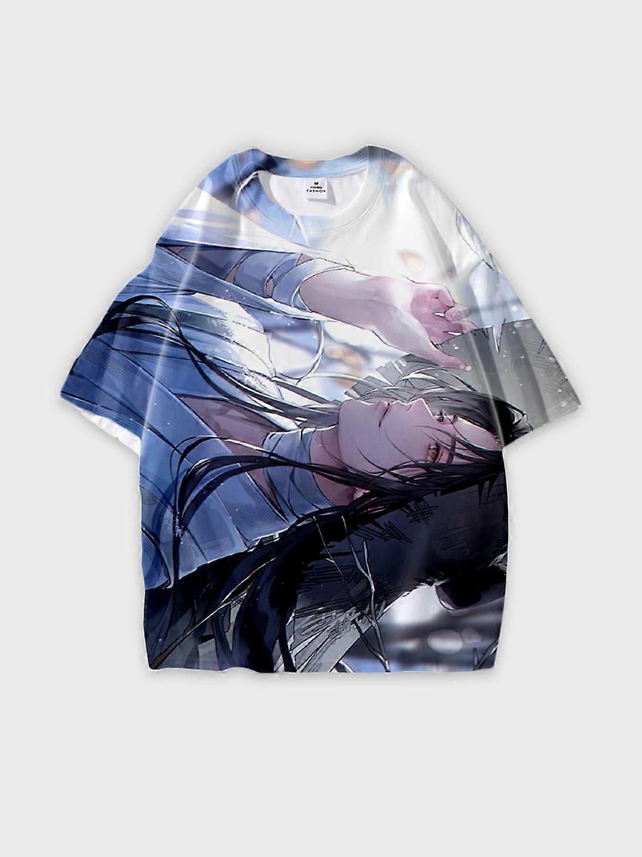 T-shirt round neck Role Pattern loose short sleeve E2317