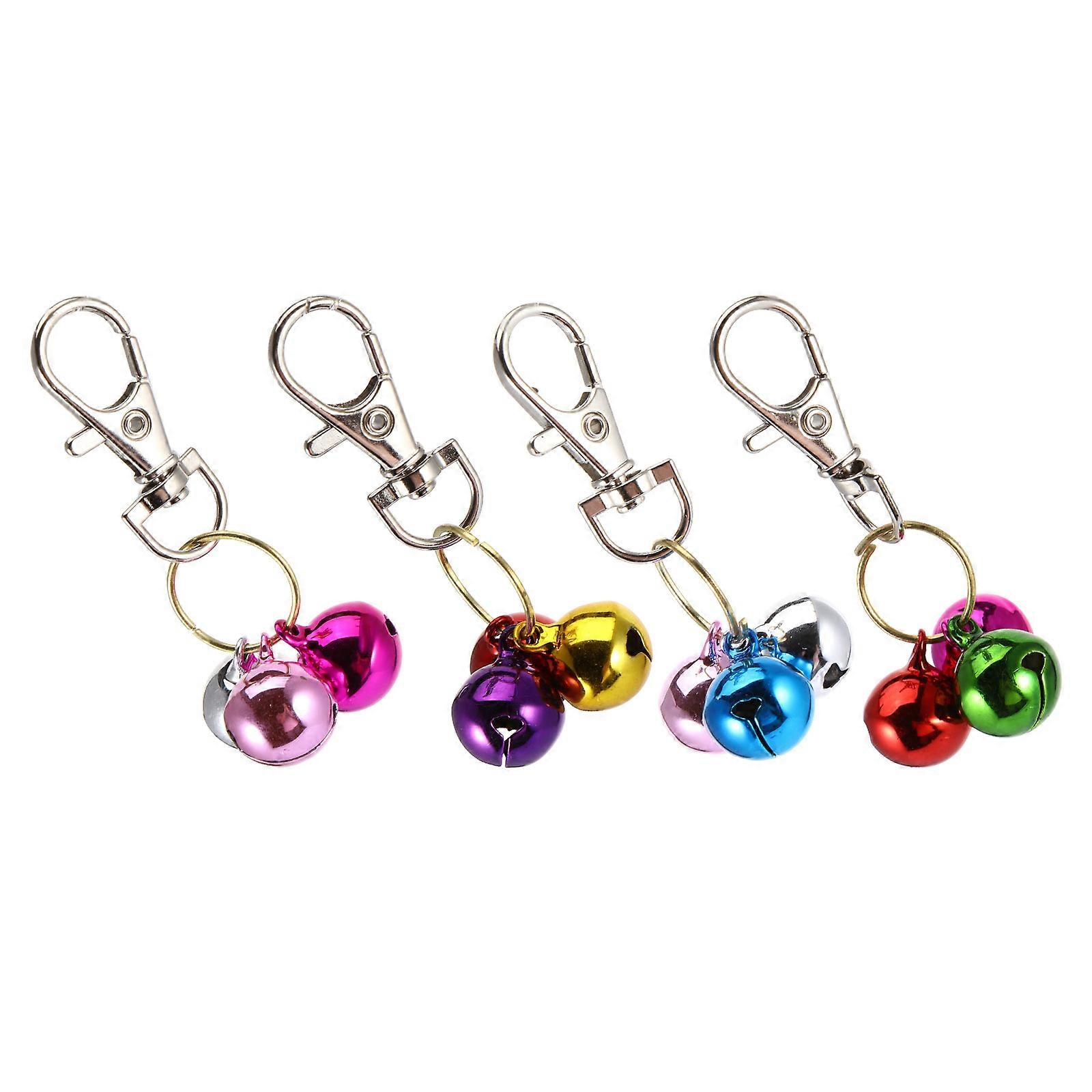 4pcs Cat Pendant Bells Durable Pet Training Charms for Collars, Easy Attachment, Convenient Daily Use, Random Colors