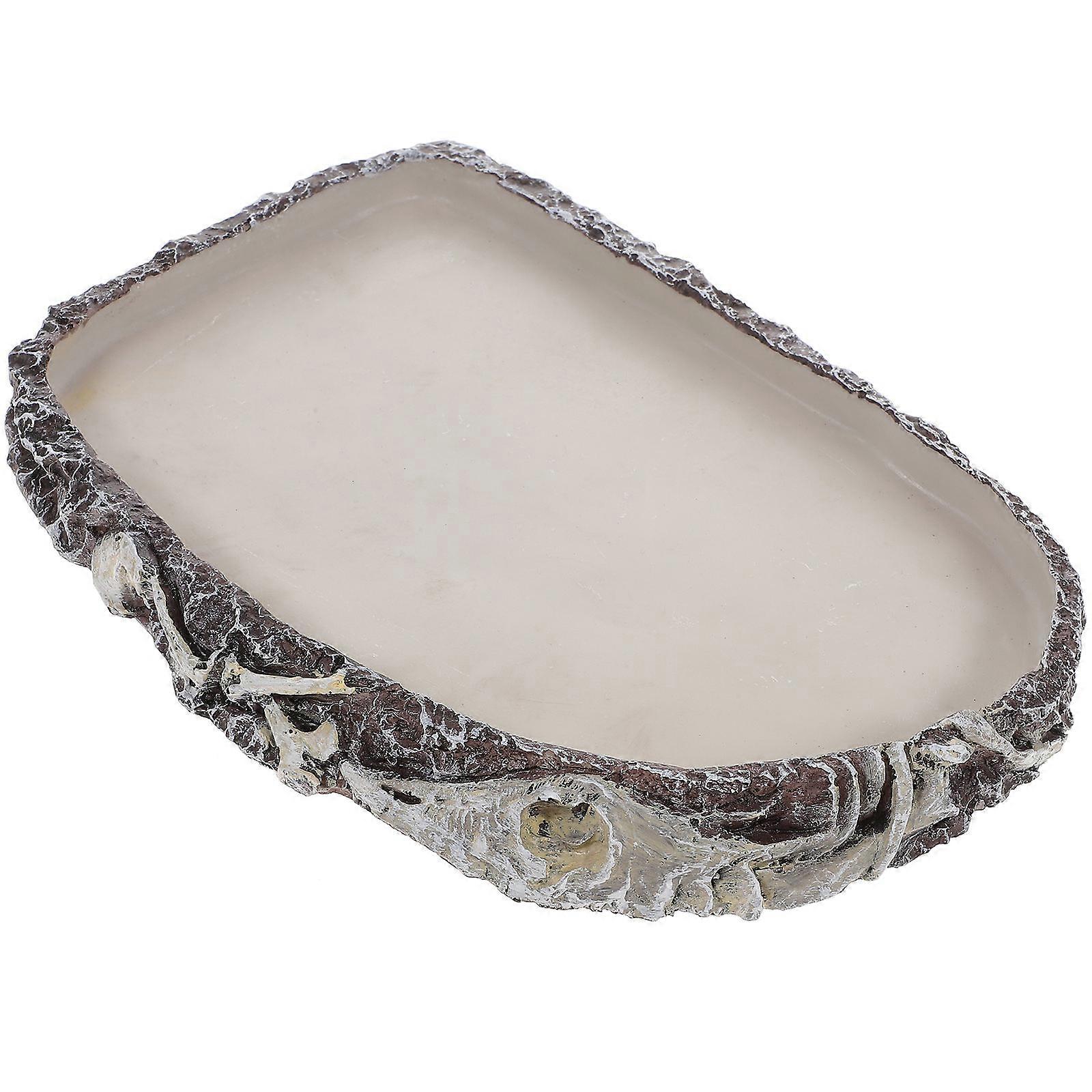 Reptile Water Basin Resin Dish Terrarium Bowl Reptile Food Container
