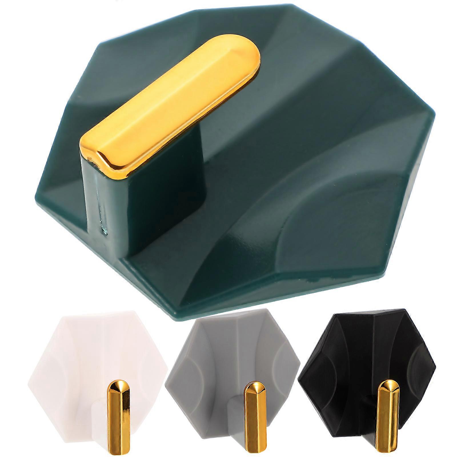 Self Adhesive Hooks 4Pcs Heavy Duty Hangers For Home Accessories Assorted Color Item Storage Wall Mountable