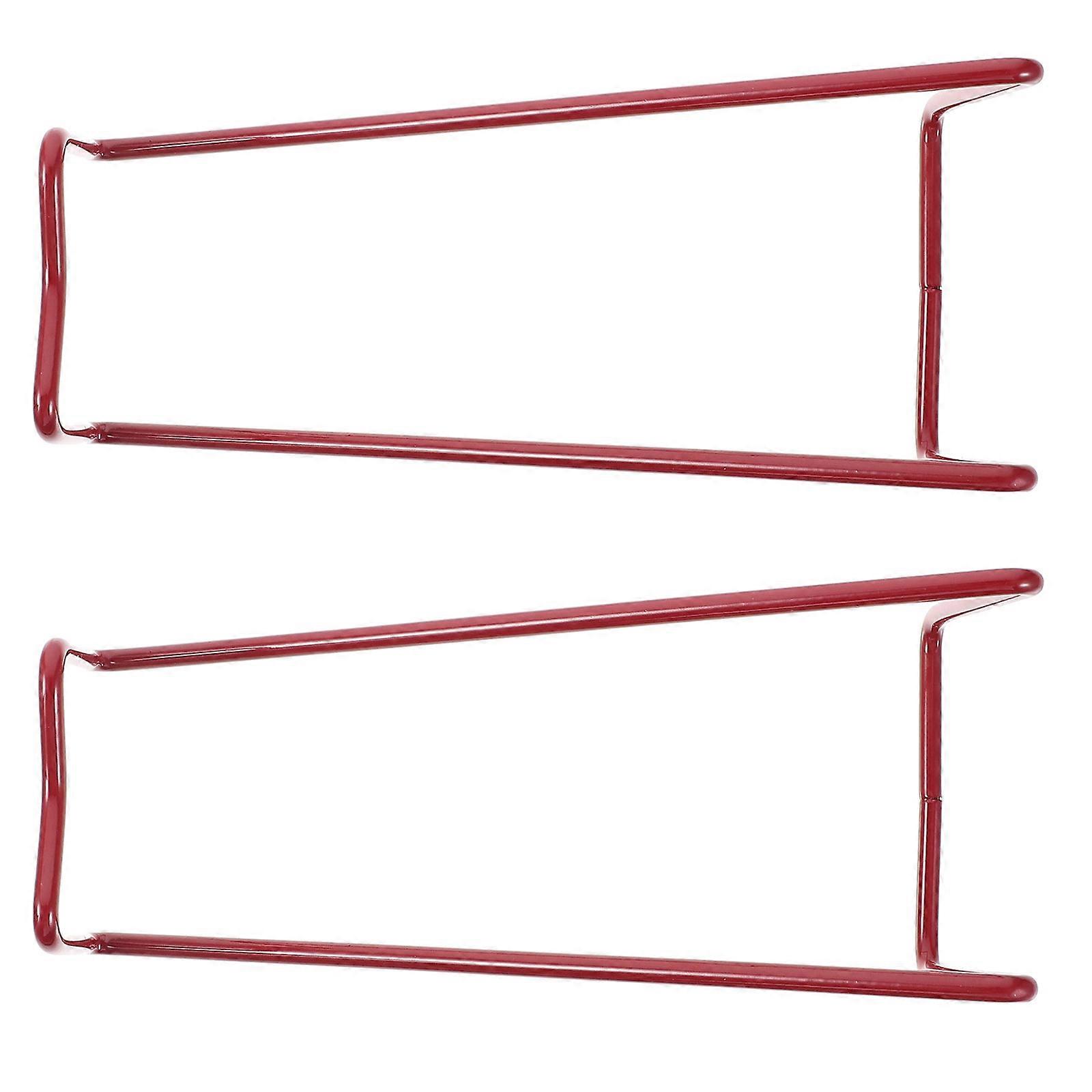 Dark Red Iron Rack Multifunctional Display Holder for Home Stylish Storage 2pcs