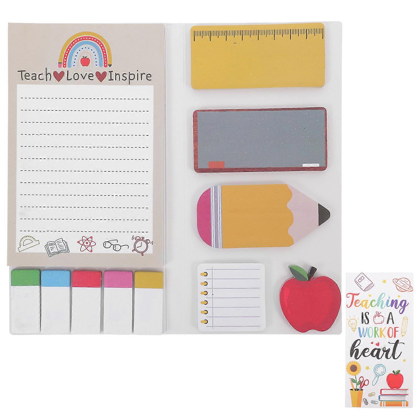 Cute Self-Stick Note Pads Memo Pad Strong Adhesive Reminder Tool Office Use 20.00x10.00x1.50cm 1Set