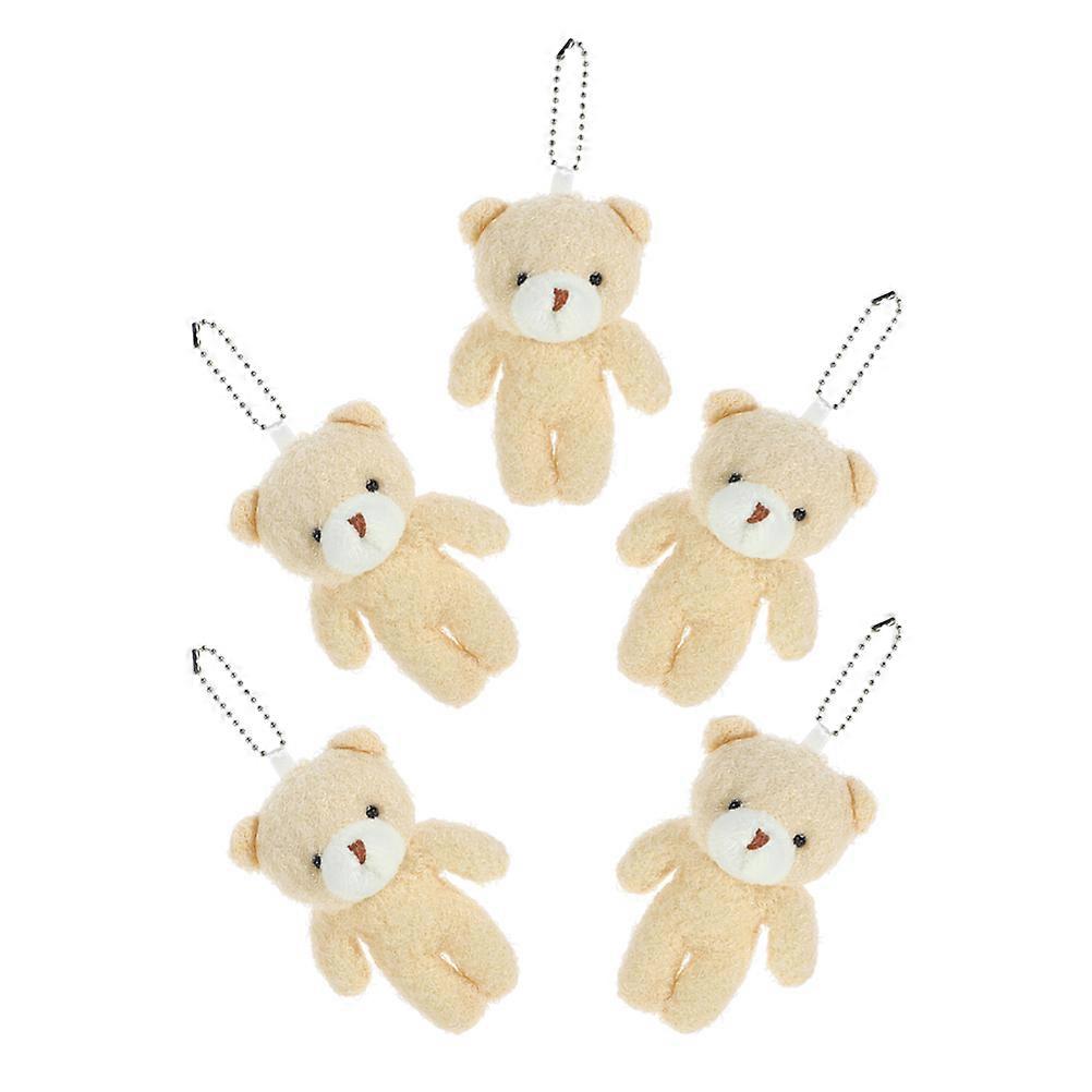5pcs Tiny Bear Keychains Soft Plush Hanging Pendants for Bags, Backpacks, Handbags – Cute DIY Accessories for Parties & Daily Wear