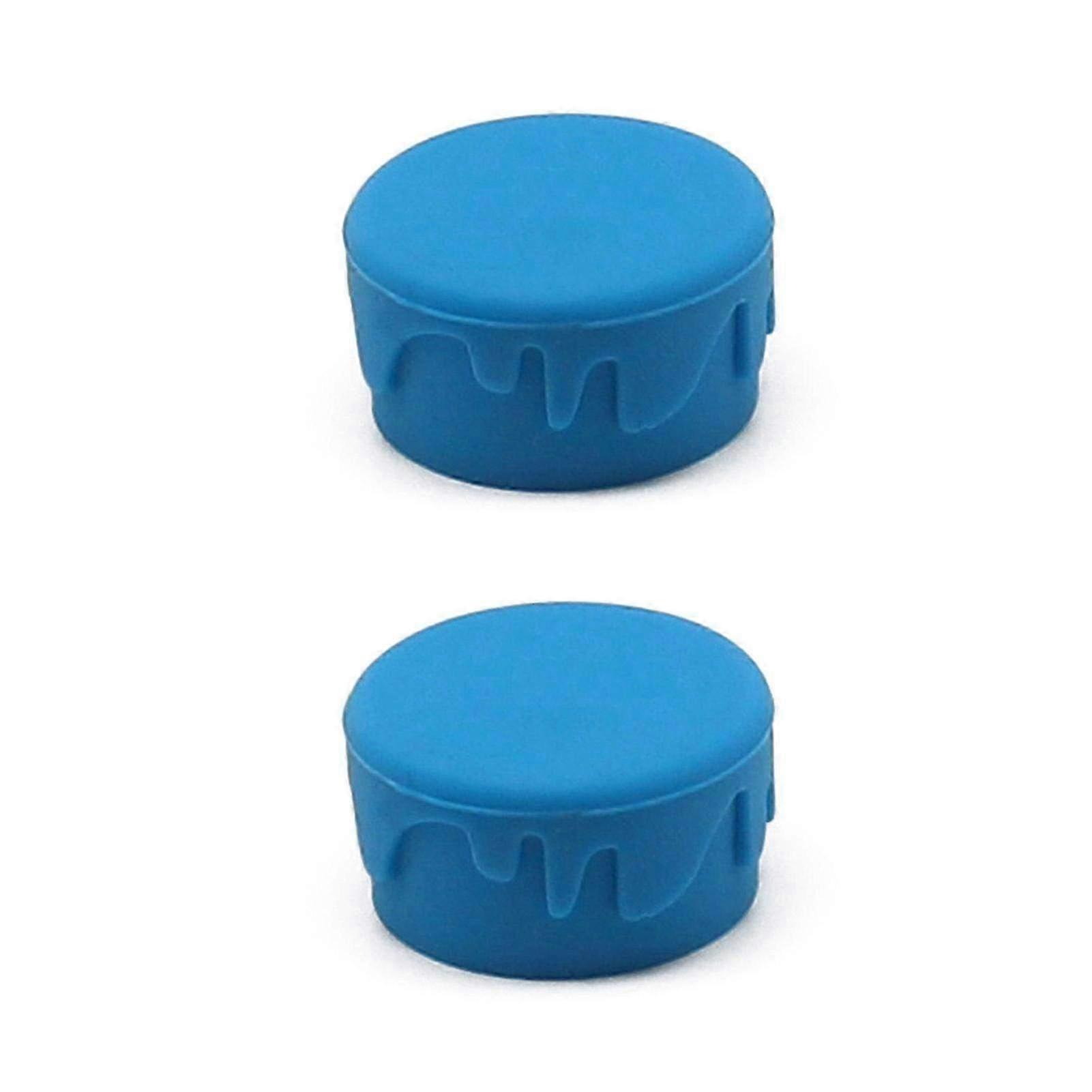 2-حزمة سدادات زجاجة سيليكون للنبيذ والشمبانيا - أختام مرنة باللون الأزرق الفاتح ، إغلاق محكم للنضارة