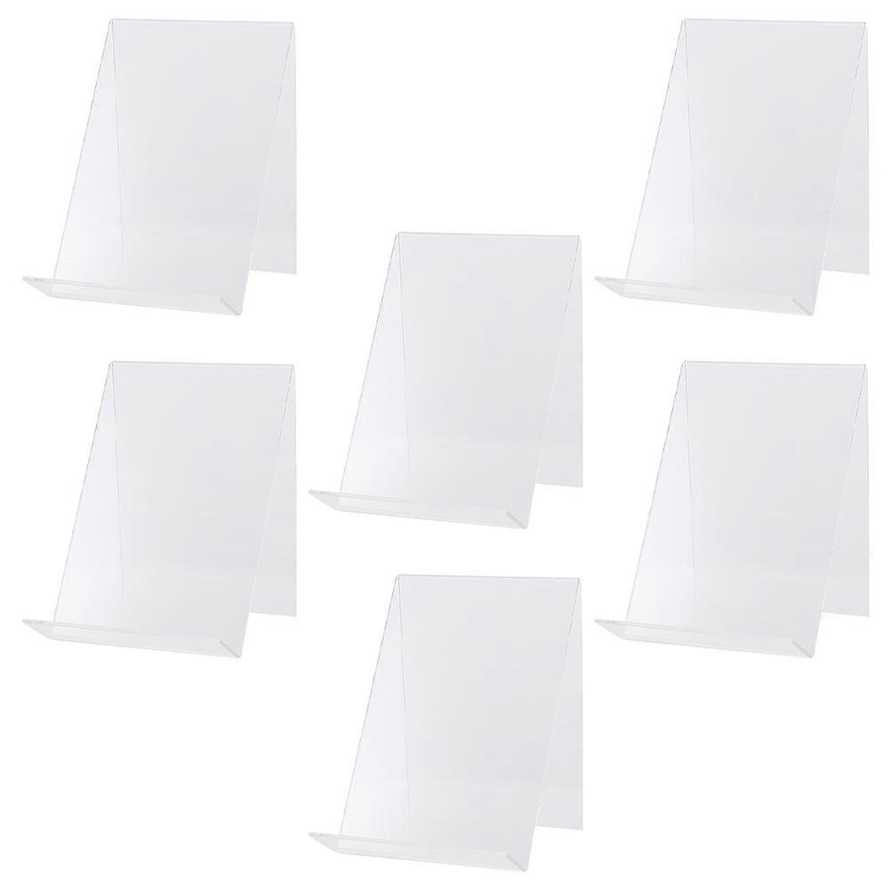 Transparent Acrylic Book Rack for Home Use Display Stand with Slip Resistant Bottom 6 Pieces