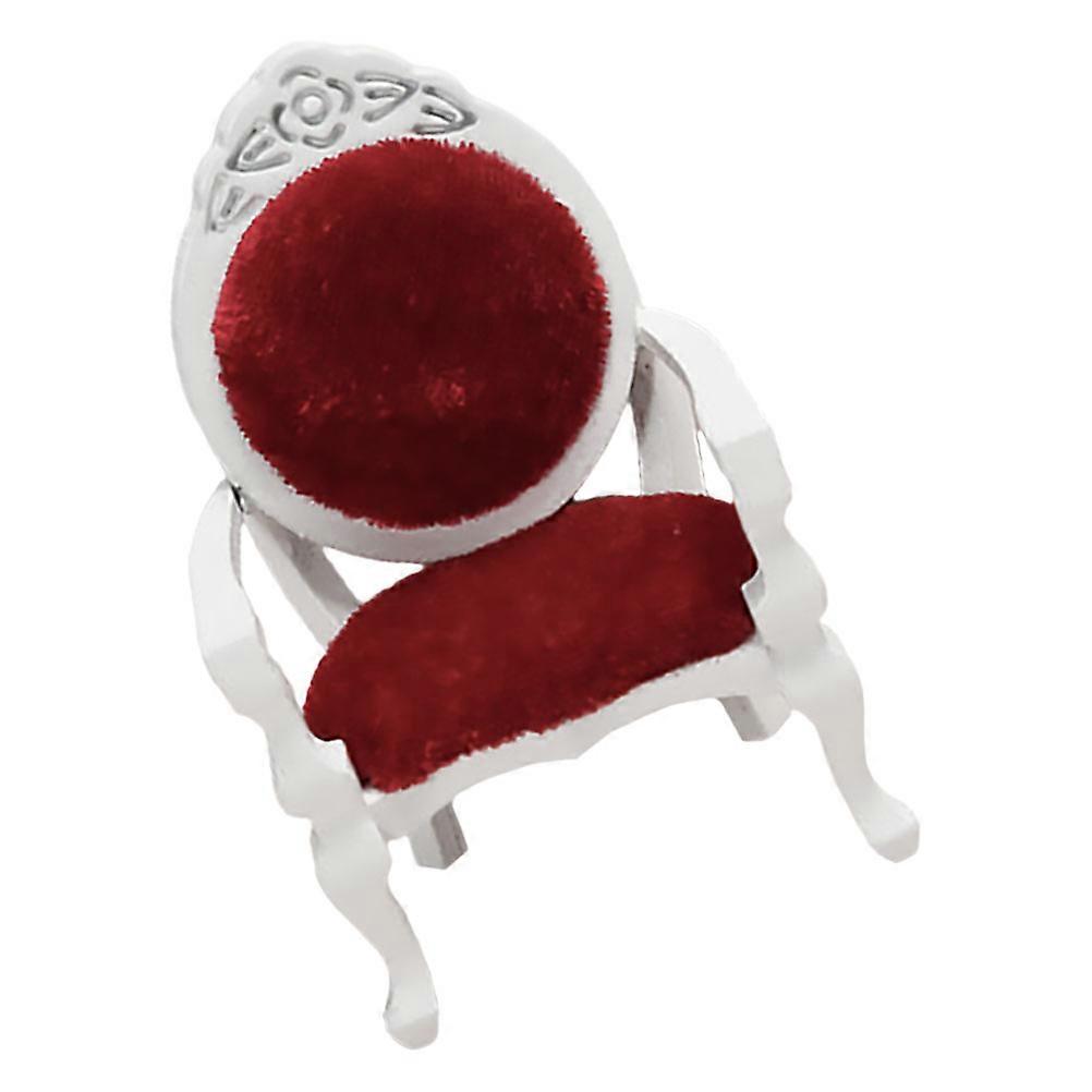 White Miniature Decorative Chair for Desktop Decoration with Realistic Design and Safe Wood Material 3.15 Inches