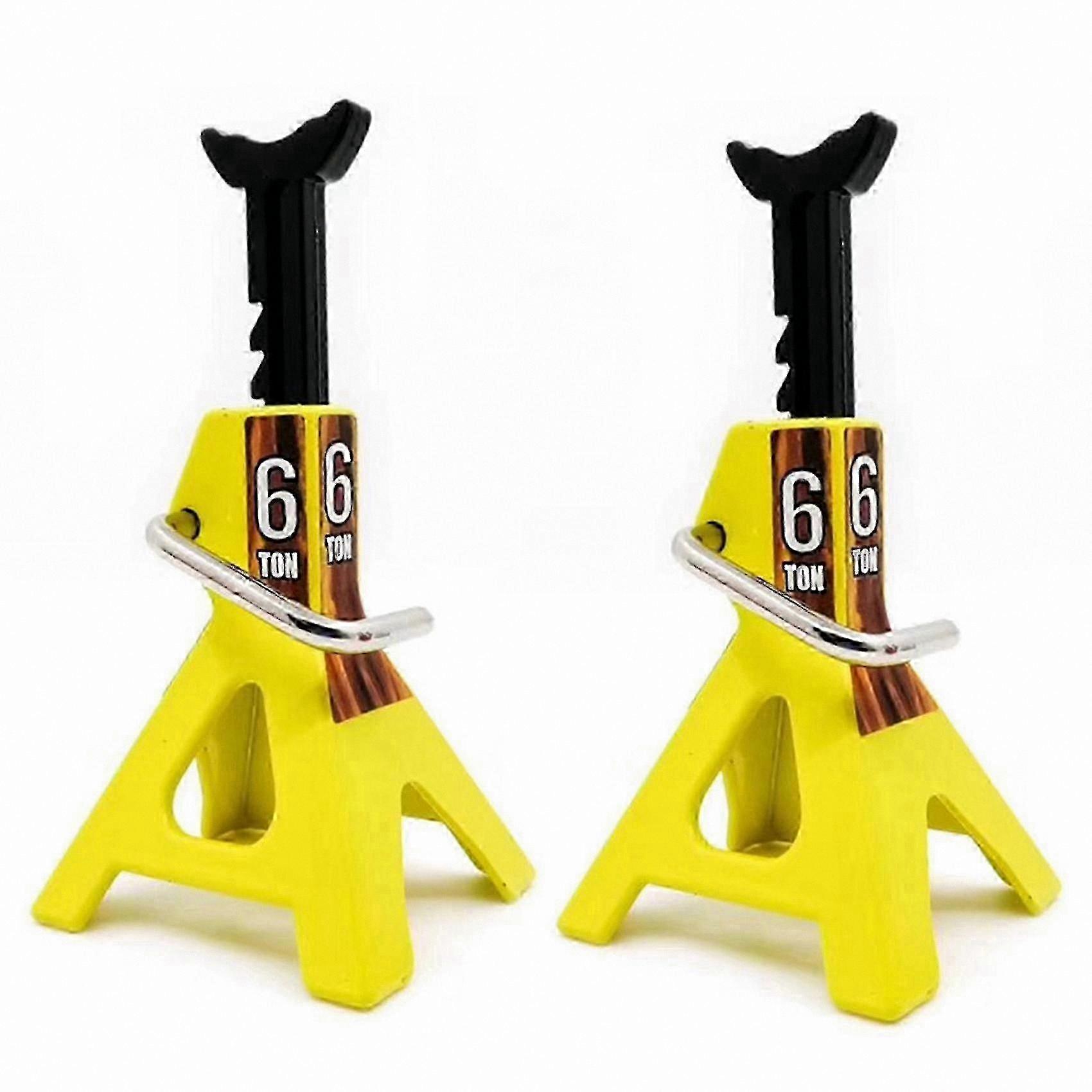 2x Metal Jack Stands 6 Ton Height Adjustable For 1/10 Rc Crawler Truck Trx4 Scx10 Simulation Climbi