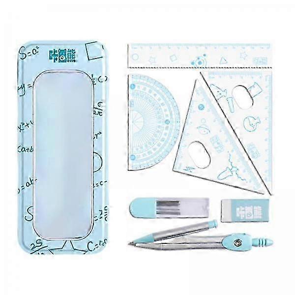 5xProtractor Geometry Kit Set Math Set Compass Ruler Math Learning School Tool