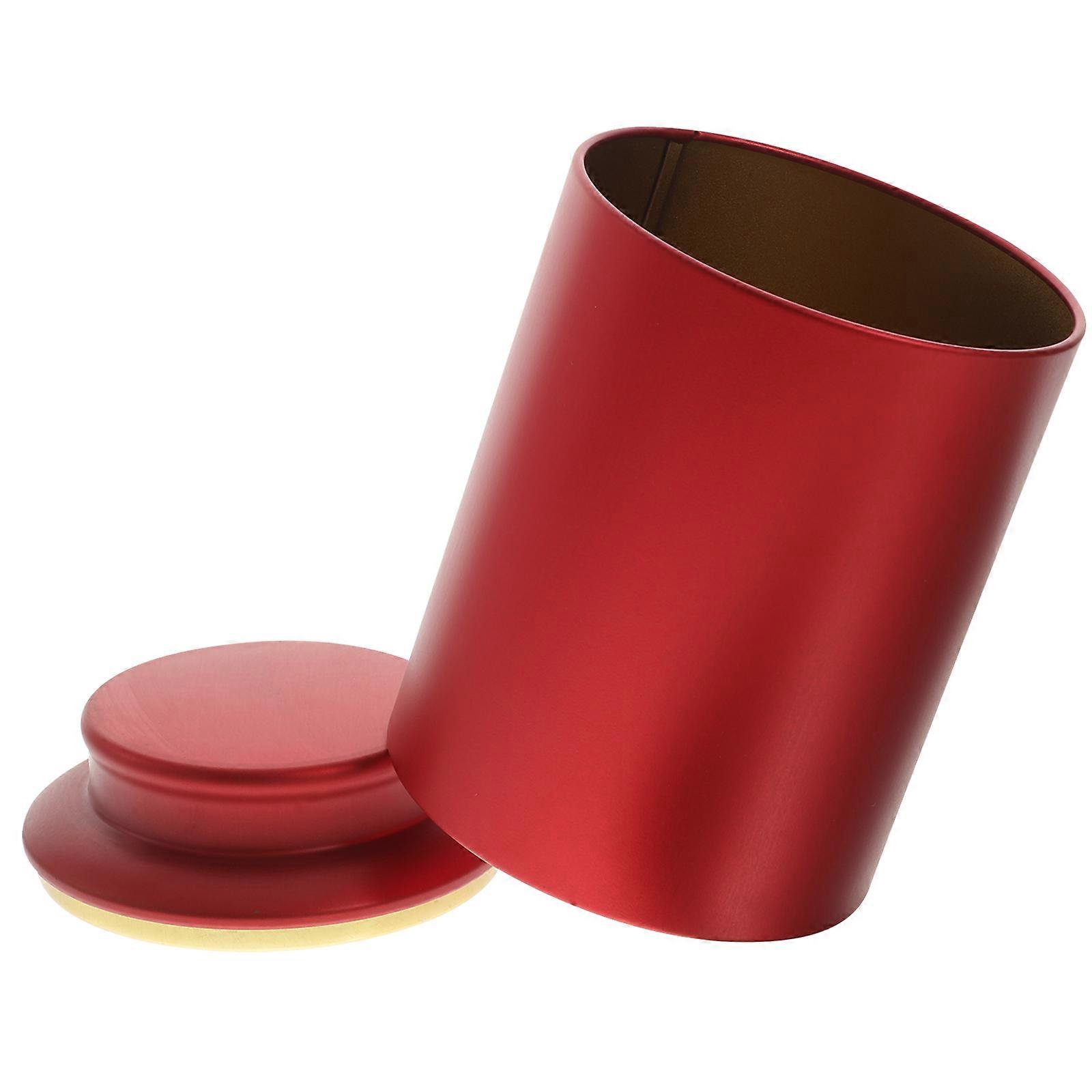 علبة شاي حمراء محكمة الإغلاق للاستخدام في المطبخ بتصميم جميل وتأثير ختم جيد 4.33 × 5.51 بوصة