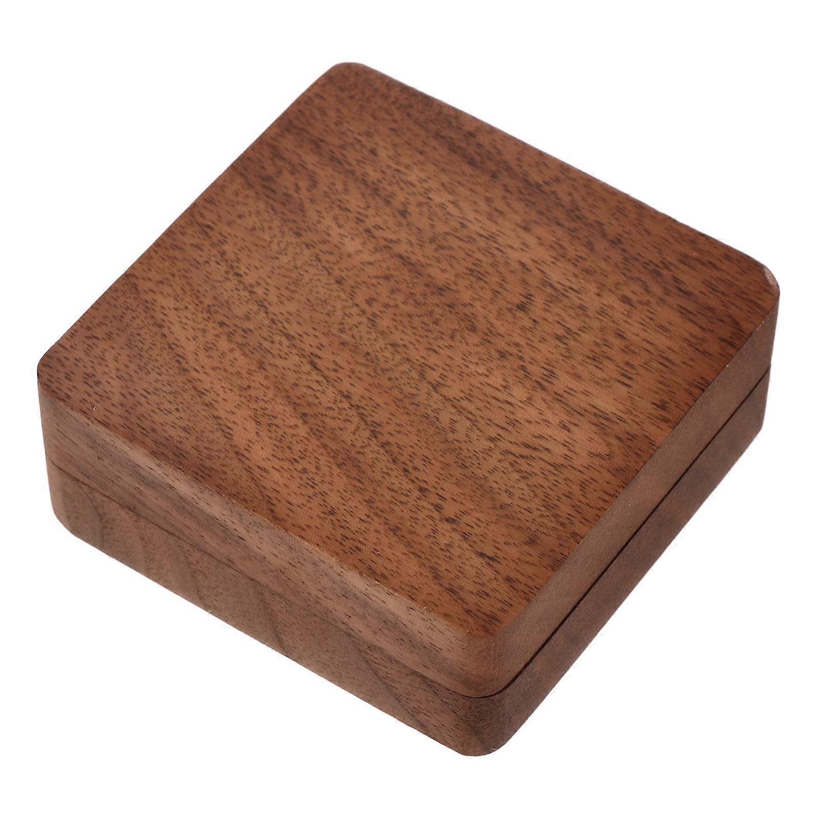 Wooden Badge Display Case for Decoration Light Brown Compact and Easy to Carry 7.1 x 5.9 x 2.8 inches