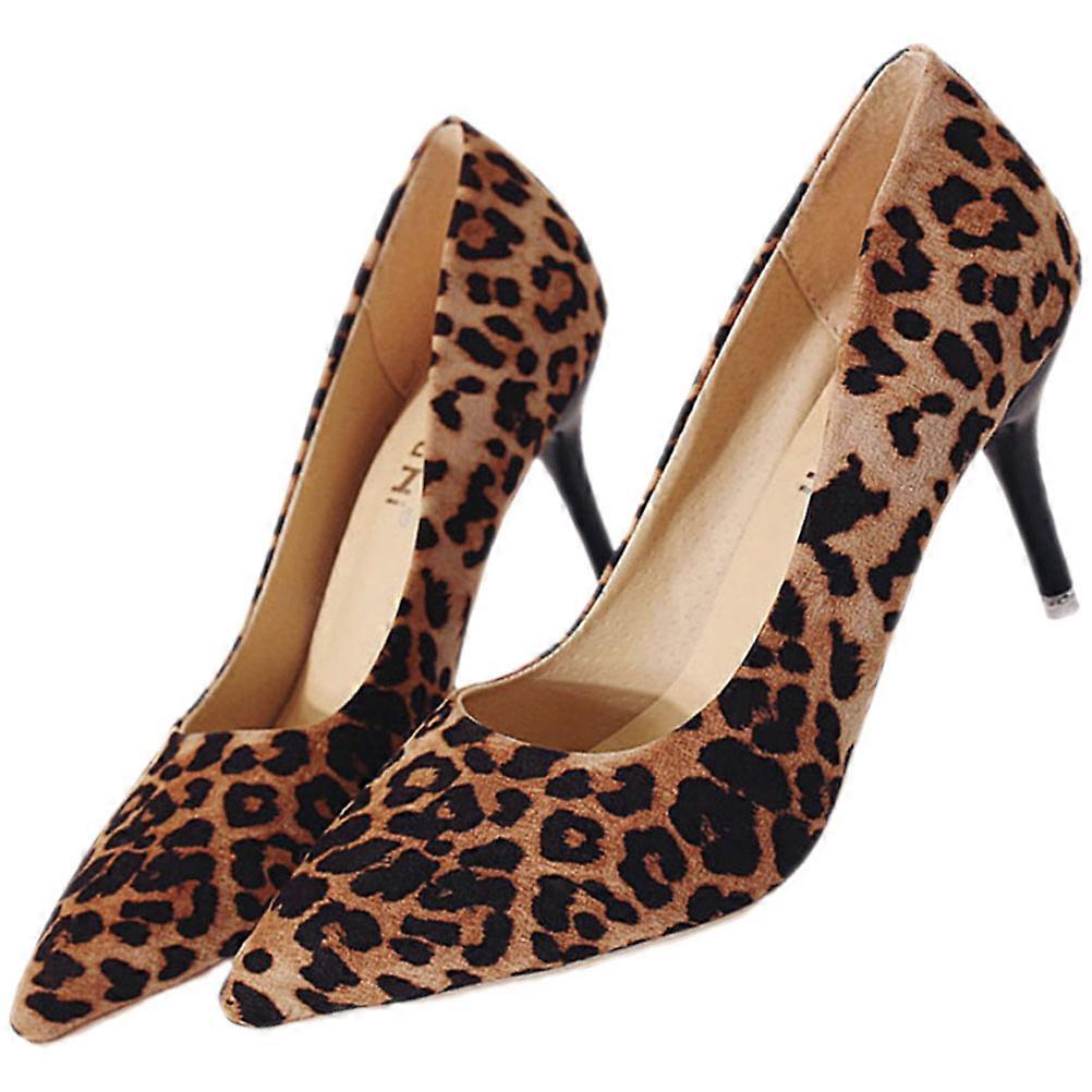 Leopard Print High Heel Women Pumps with Pointed Toe Design for Elegant Party Occasions 1 Pair