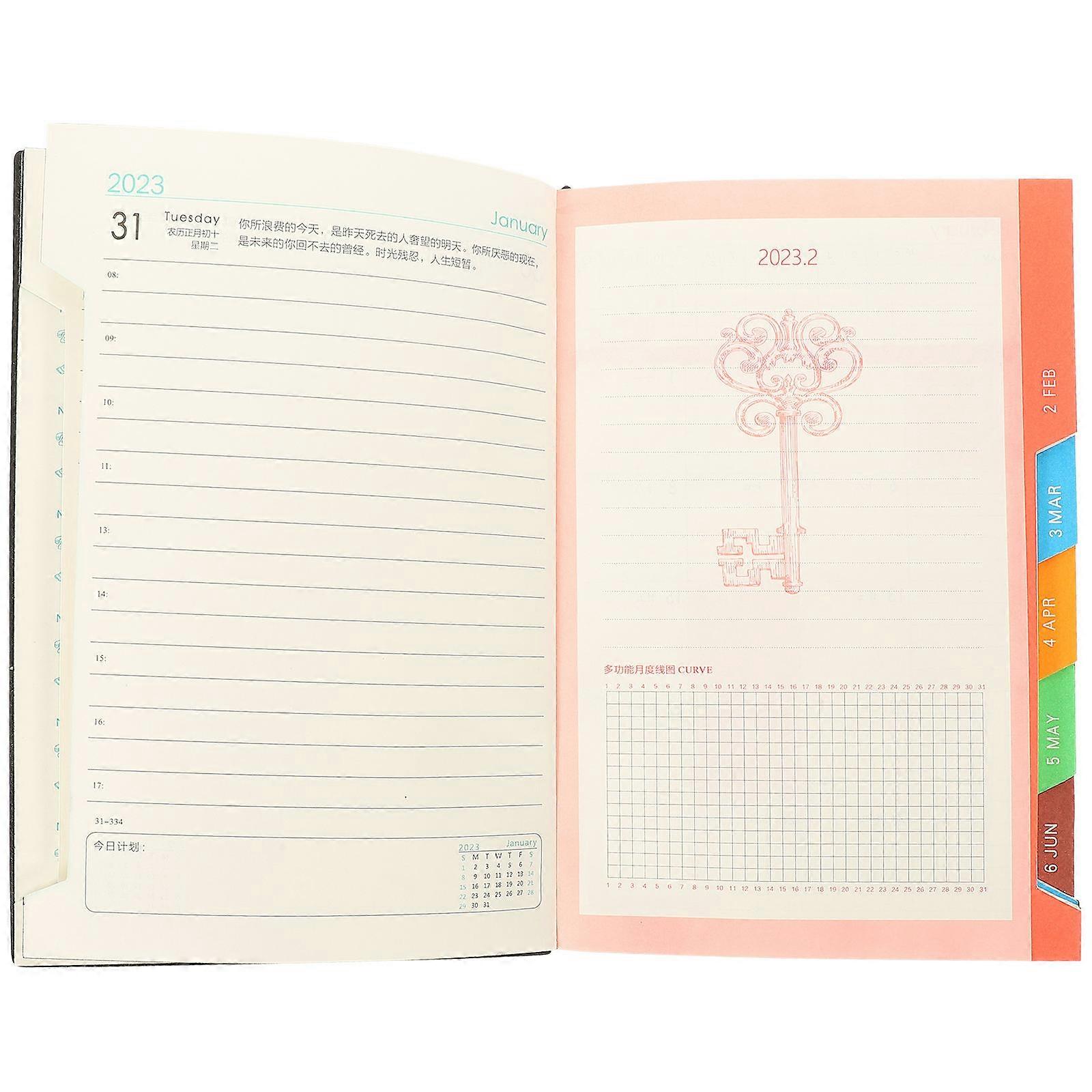 Stylish Black Journal Notebook for Daily Use with Pen Slot and Paper 6 x 8 inches