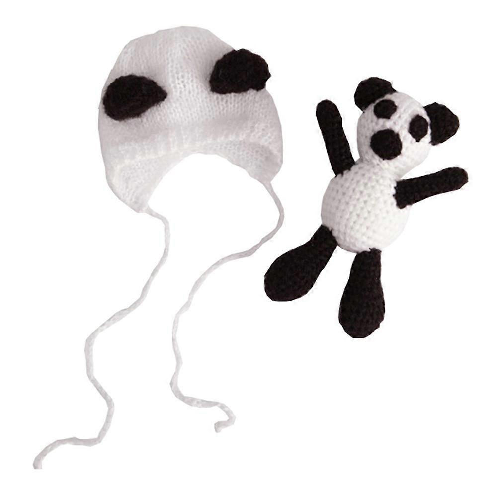 Baby Shoot Outfit, Flexible Wool Hat with Panda Accessory, Great for First Month