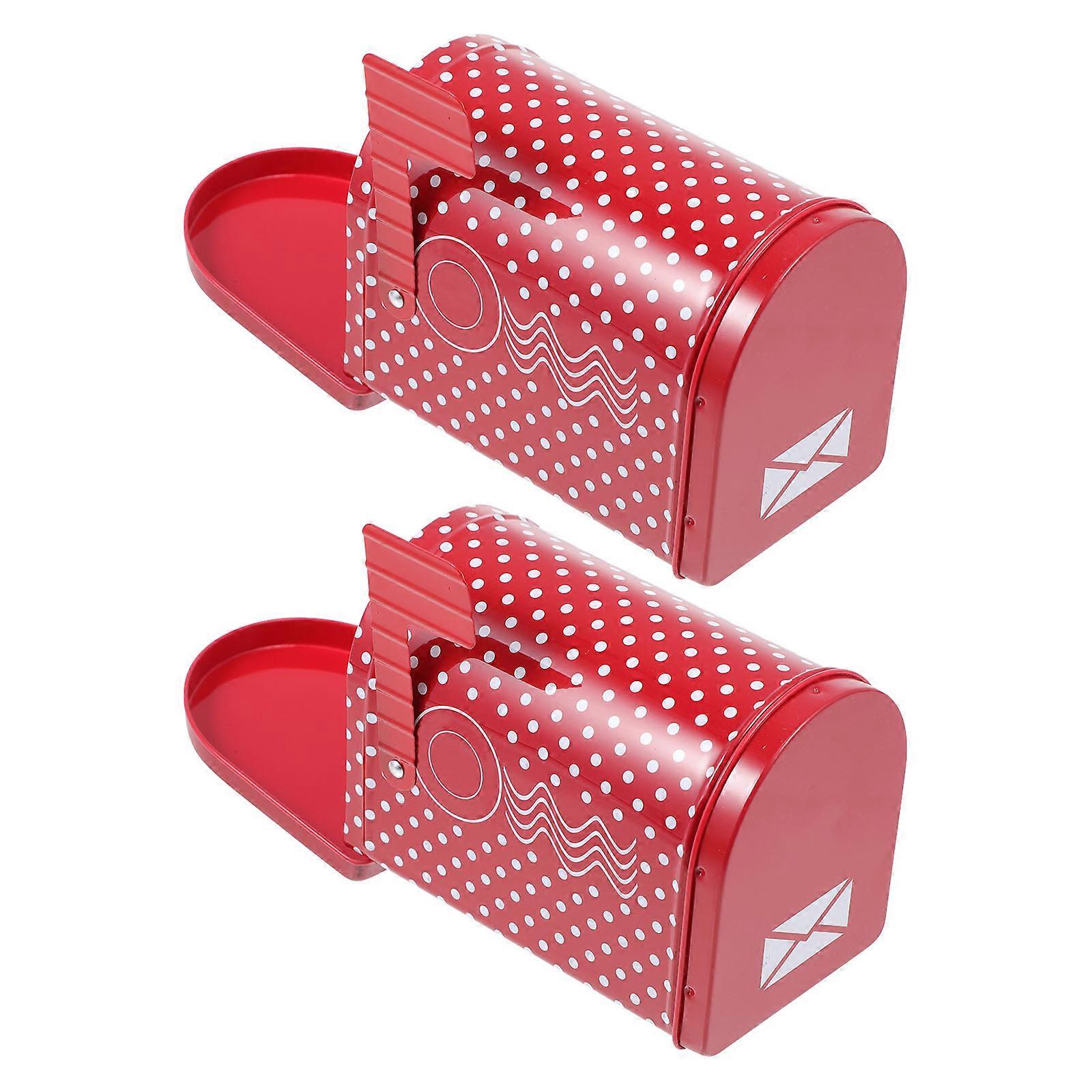 Durable Tinplate Christmas Theme Candy Box Storage For Gifts 2Set