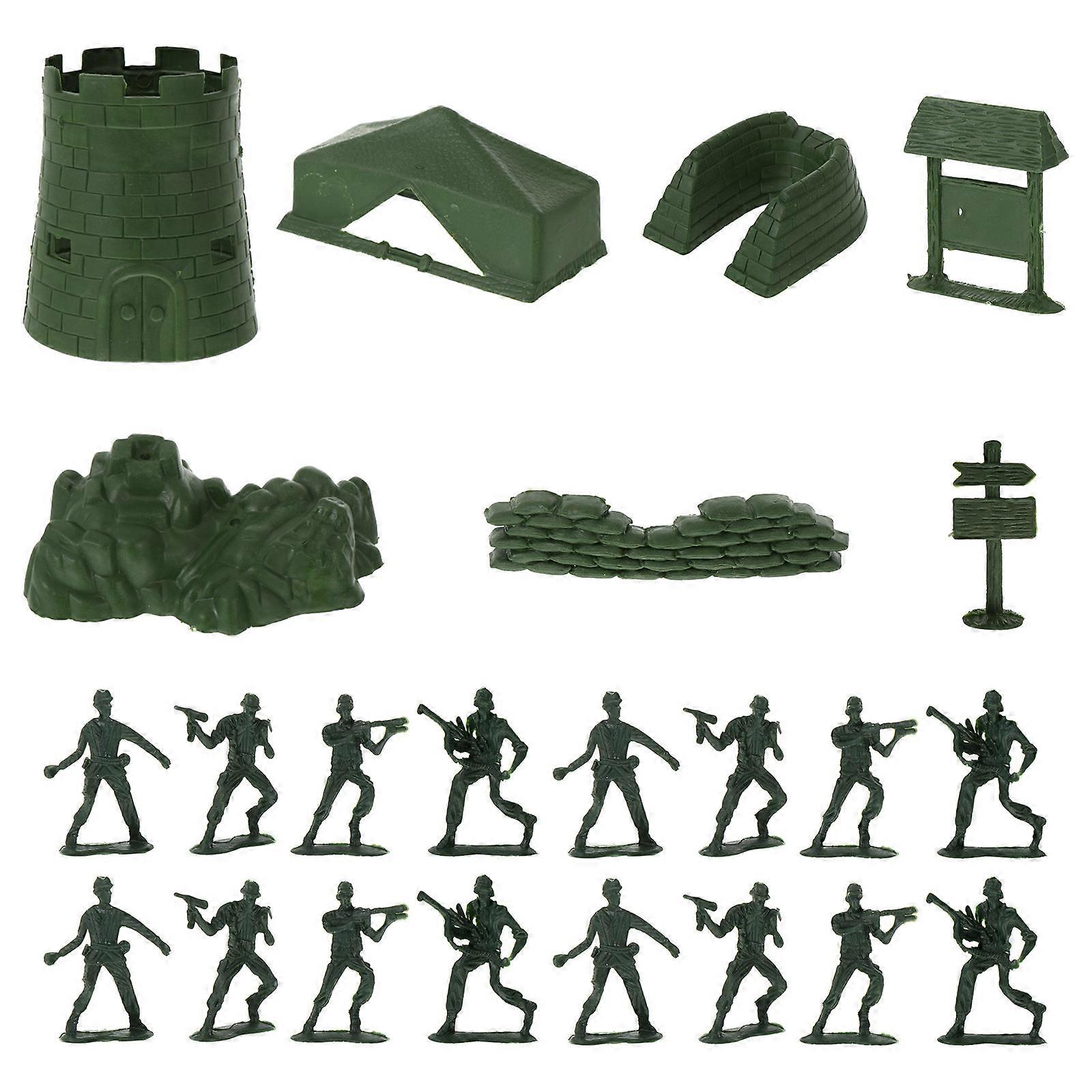 100pcs Military Plastic Soldier Models Static Figures for Role Play Desktop Decoration Parent Interaction Educational Toy