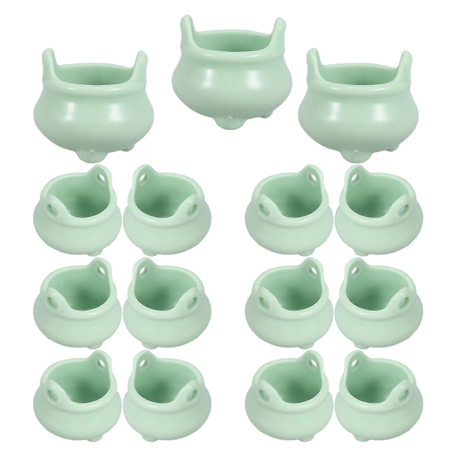 Cauldron Decor for Halloween Party Decoration Plastic Green 20 Pieces