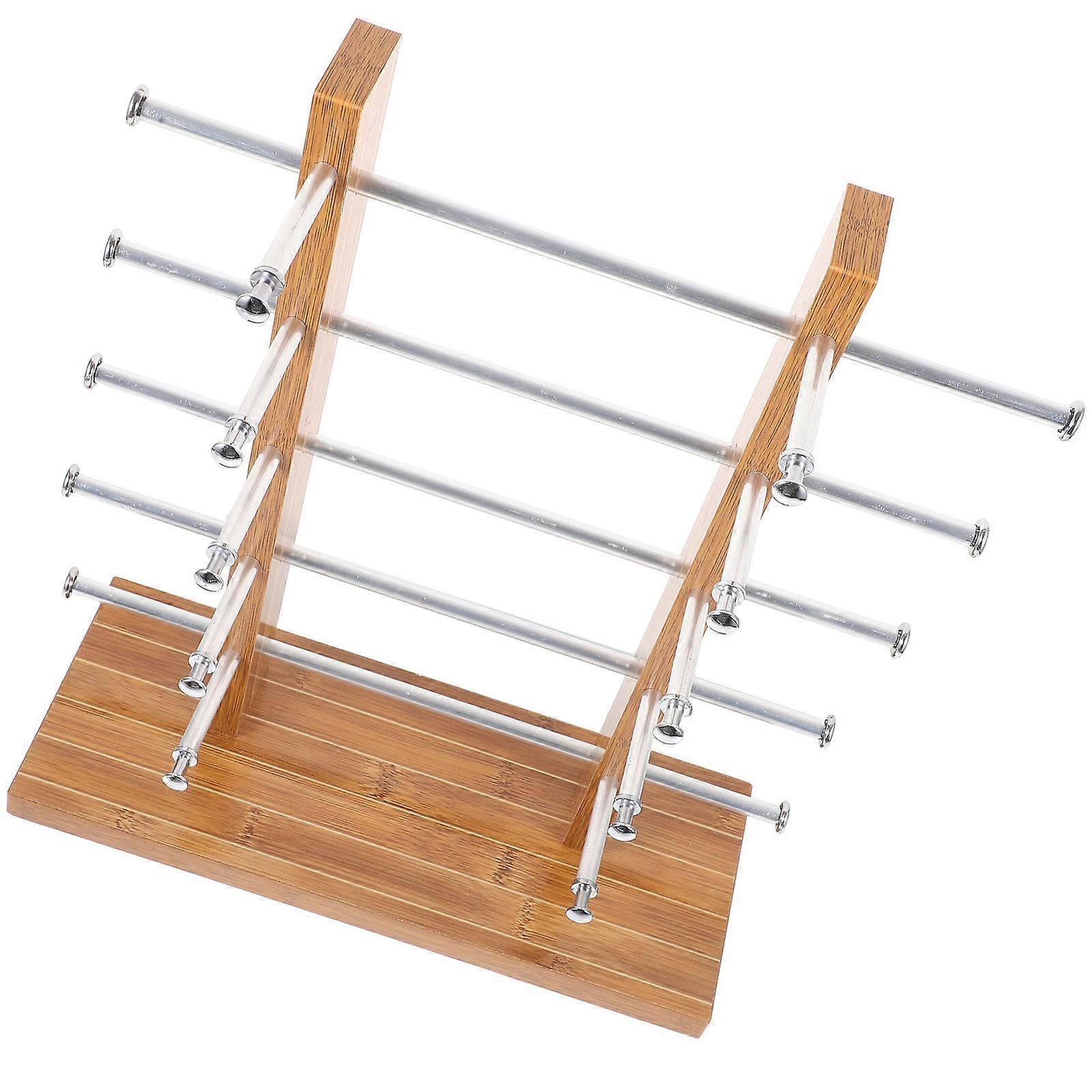 Wooden Eyeglasses Display Rack Double Row Frame Space Saving Sunglasses Organizer for Retail Store Counters