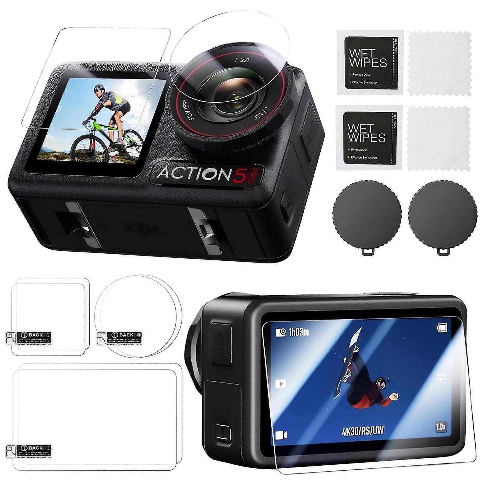 Screen Protectors for DJI Osmo Action 5 Pro, 9H Hardness Ultra HD Scratch-Resistant Glass, Protective Frame for Action 5