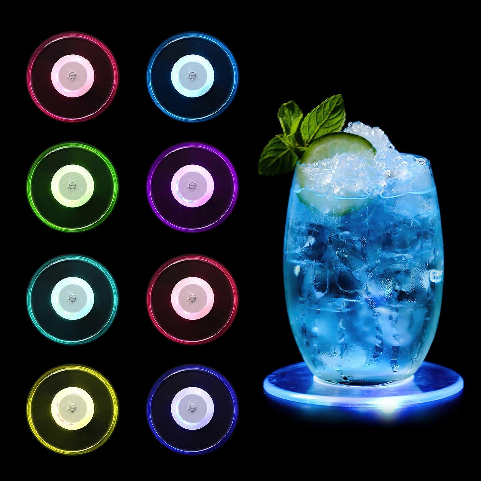 16pcs 10cm LED Coasters Multicolor  (4 LED Beads)