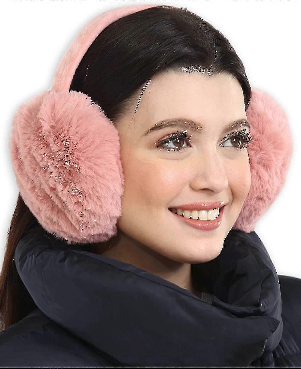 Cache-oreilles d’hiver pour femmes - Cache-oreilles en polaire en fourrure en tricot torsadé pour temps froid-XinHan