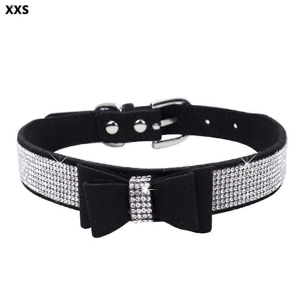 Shiny Rhinestone Pet Collar with Bowknot for Cats and Small Dogs Adjustable