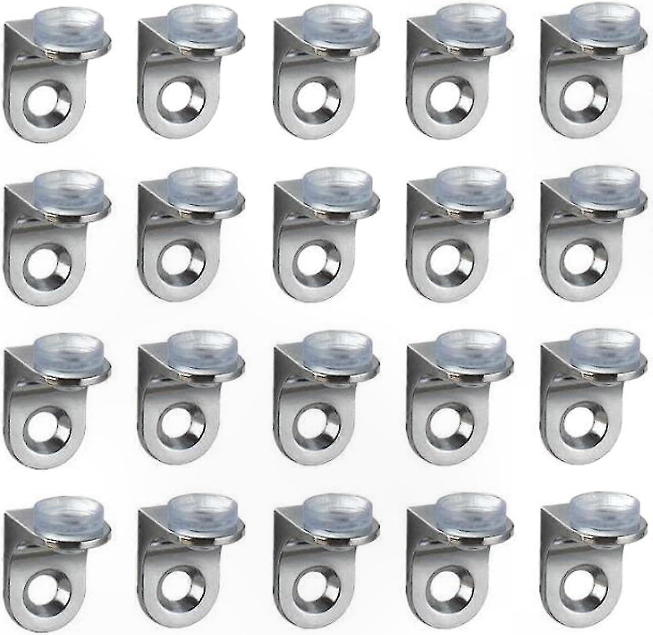 20-Pack Right Angle Suction Cup Shelf Brackets with Mounting Screws for Glass Shelves