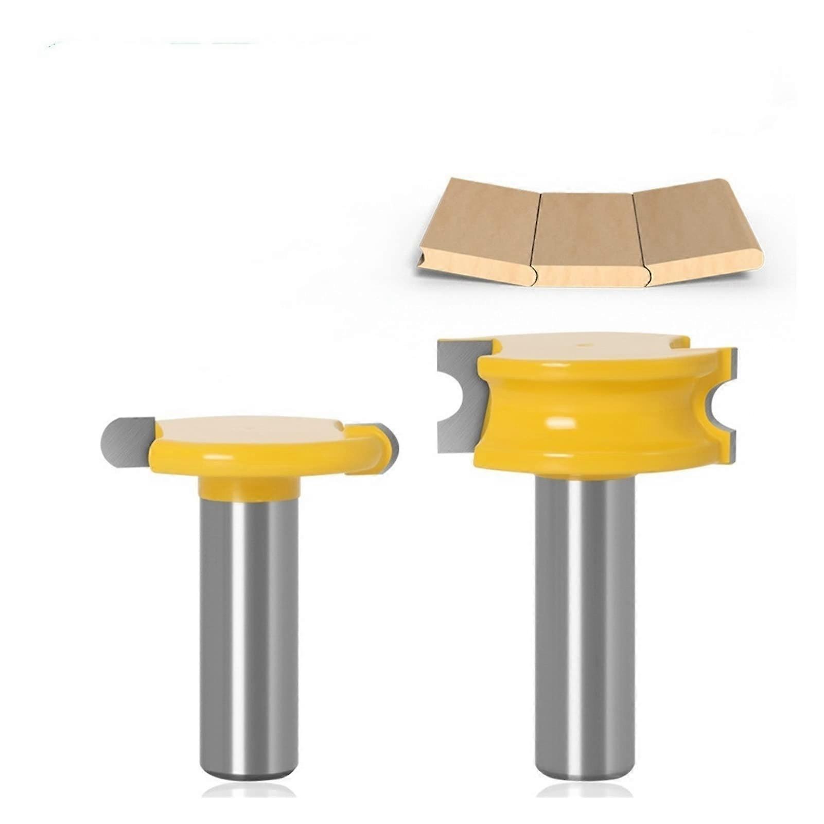 Carbide Cutter Router Cutter, 2 Pieces 1/2 Inch Flute and Bead Canoe Router Bit Set, 1/4 Inch Diameter, 6mm Shank