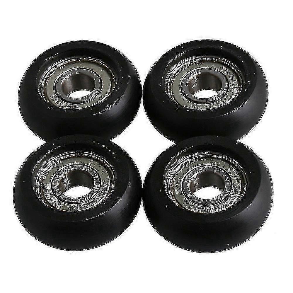 8x32x12mm τροχαλίες οδηγών χάλυβα με τα ρουλεμάν 4 σύνολα μαύρα