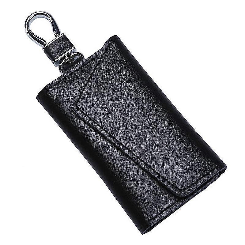 1pc Large leather key case wallet with 6 hooks keychains/rings