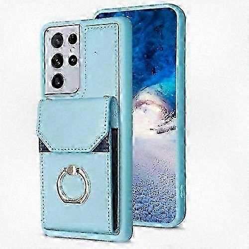 Phone Case with Card Slot and Ring Stand for Galaxy S21 Ultra 5G BF29