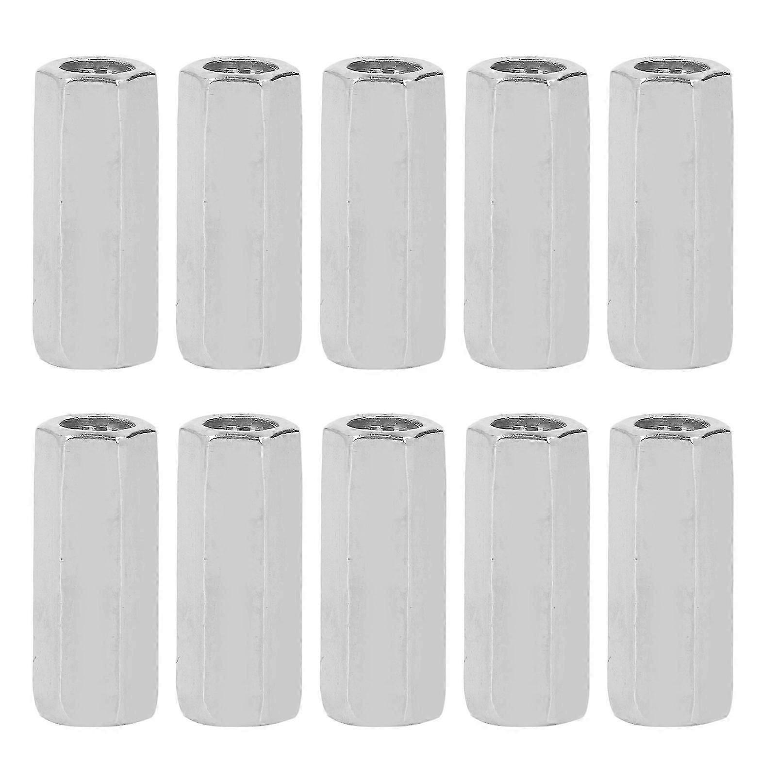 10Pcs Coupling Nut Hex 304 Stainless Steel Rod Connector Nut M8 Thread Fastener Accessory
