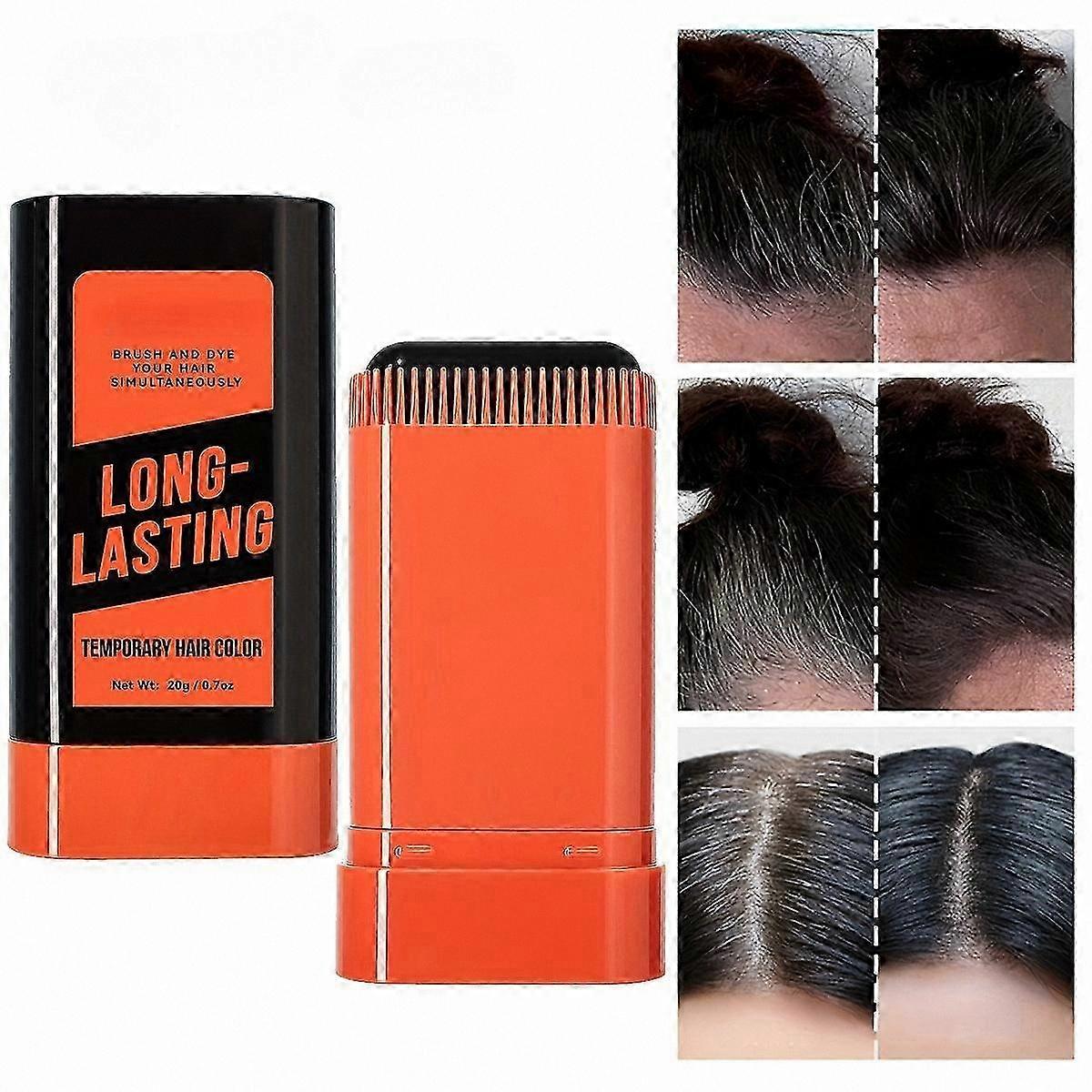 Comb-Integrated Hair Color Stick, Temporary White Hair Concealer, Unisex Dye Wax for Effortless Root Touch-Ups