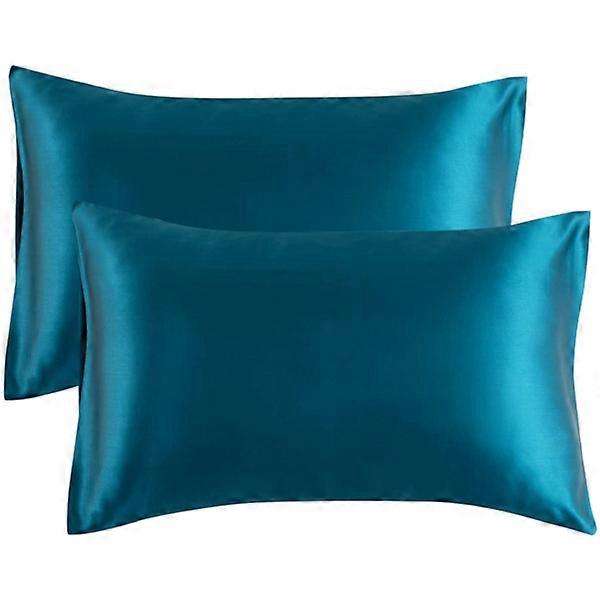 Satin Pillowcase for Hair and Skin, 2-Pack - Standard Size Pillow Cases with Envelope Closure