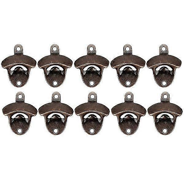 10 pcs Bottle Opener Wall Mounted Rustic Beer Opener Set