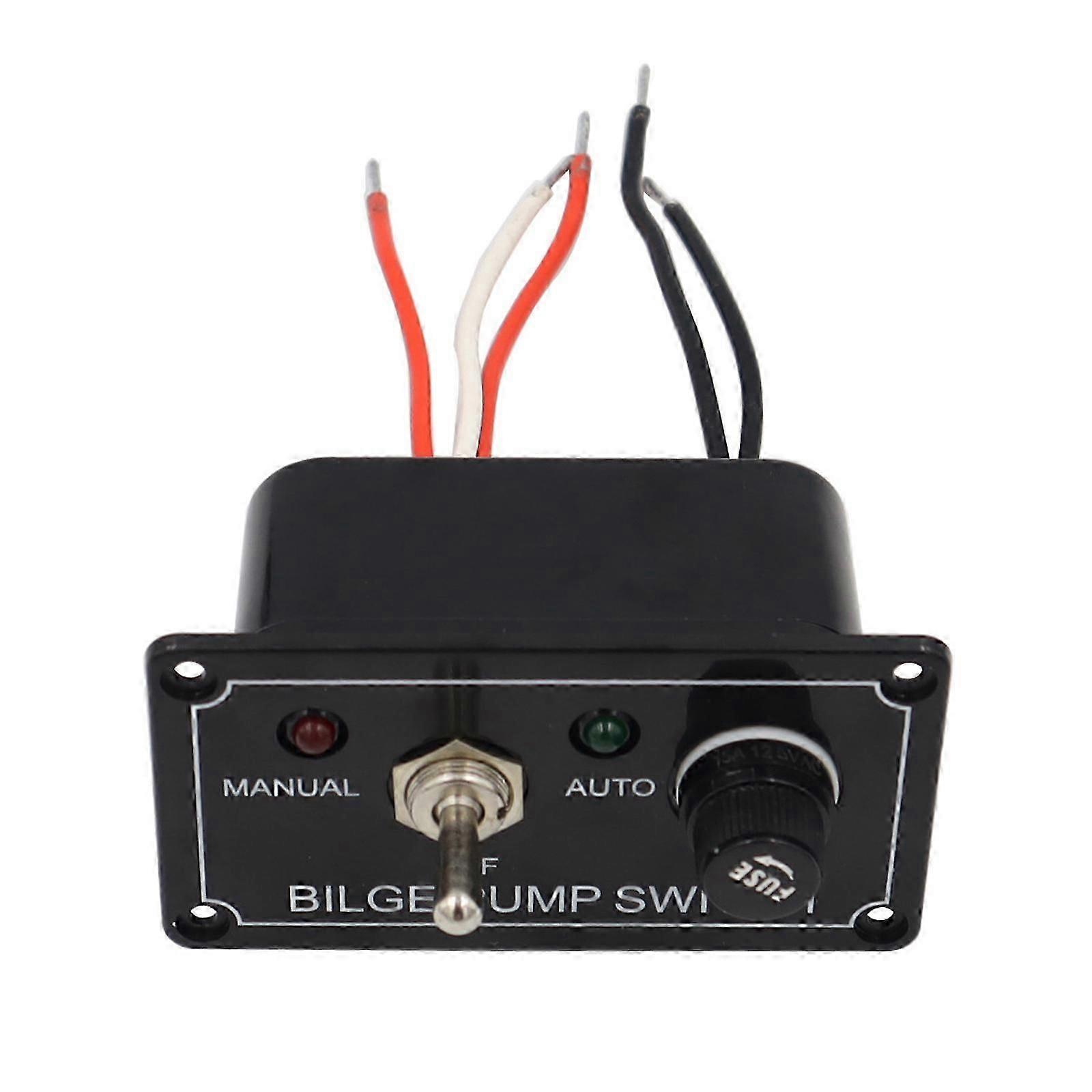 Marine Boat Bilge Pump Switch with LED Light Indicator 3 Way Control Panel