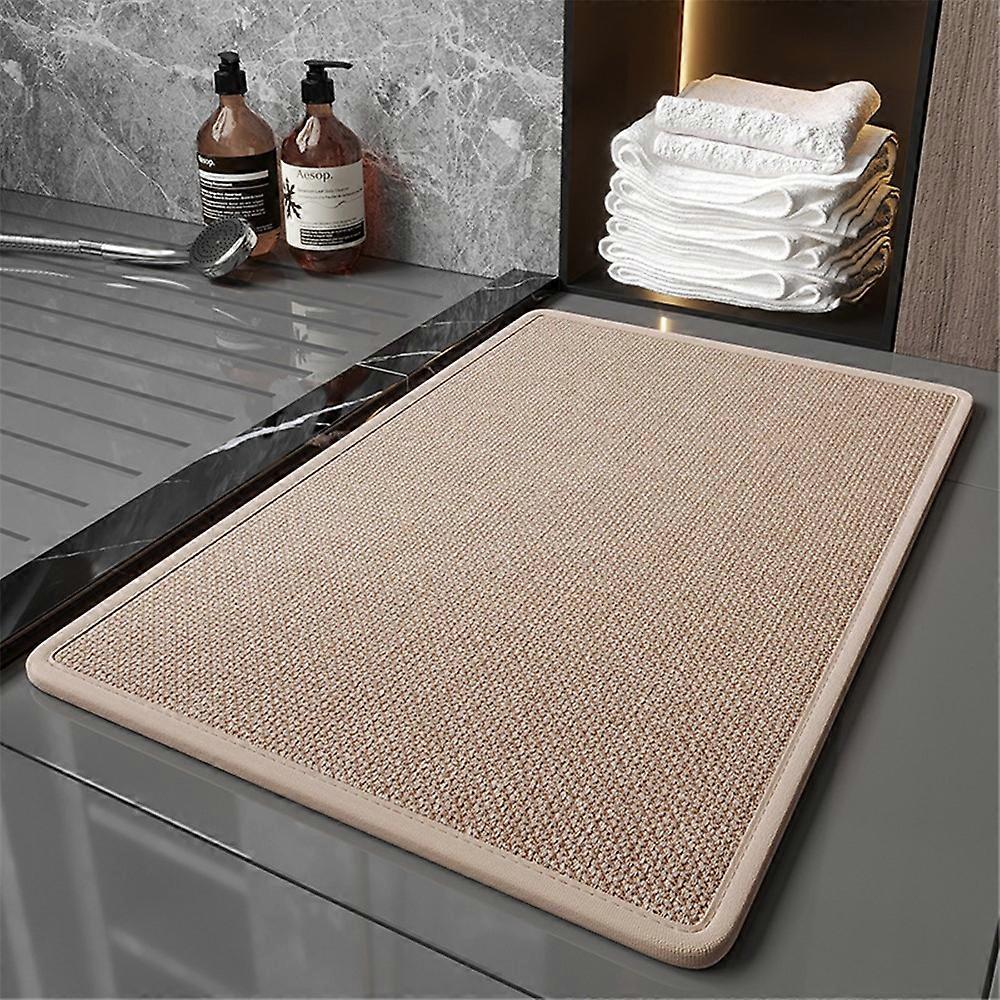 50x80cm Woven Texture Anti-Slip Bath Mat Bathroom Carpet Quick Drying Floor Rug