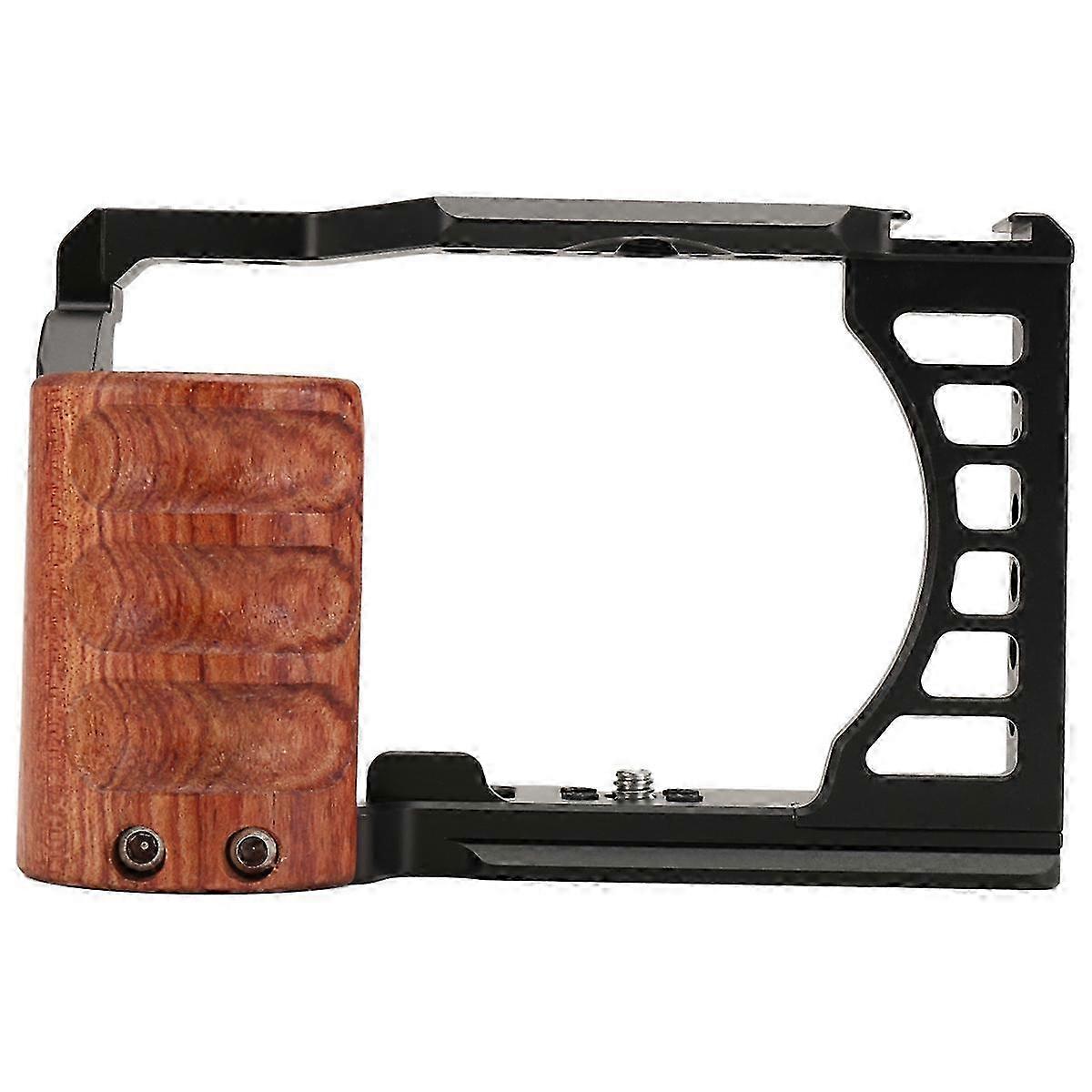 Camera Cage for A7C Camera with Wooden Handle Protection Frame