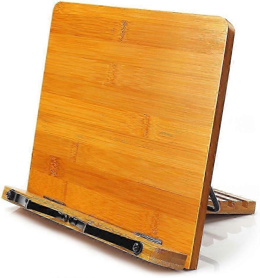 Ergonomic Design Bamboo Book Stand, Reading Rest Holder with Multi-Function for Home, School, Office