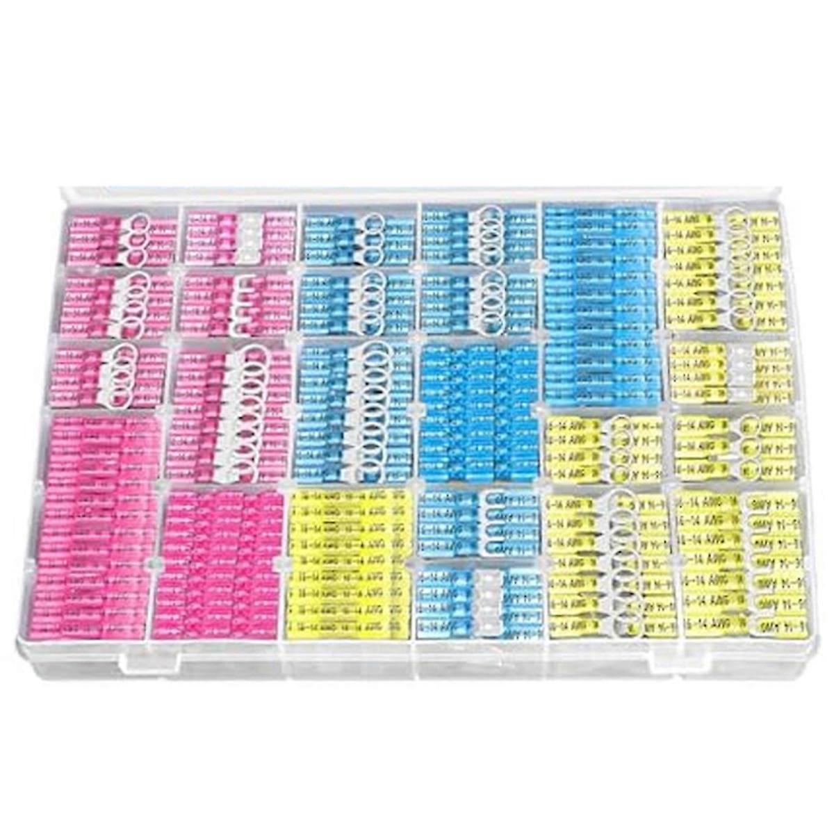 720PC Heat Shrink Wire Connectors,Electrical Waterproof Crimp Butt Terminals,Insulated Spade Connectors for Marine Truck