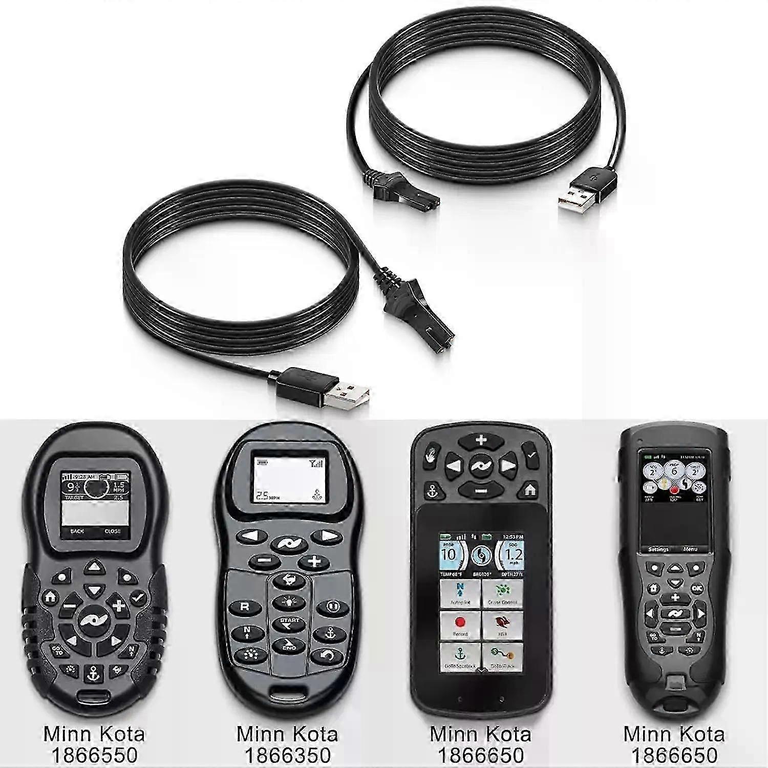 2025 Minn Kota 1866460 i-Pilot Link Charging Cable for i-Pilot Link All Rechargeable Trolling Motors Remotes Bluetooth & Legacy 2 PCS