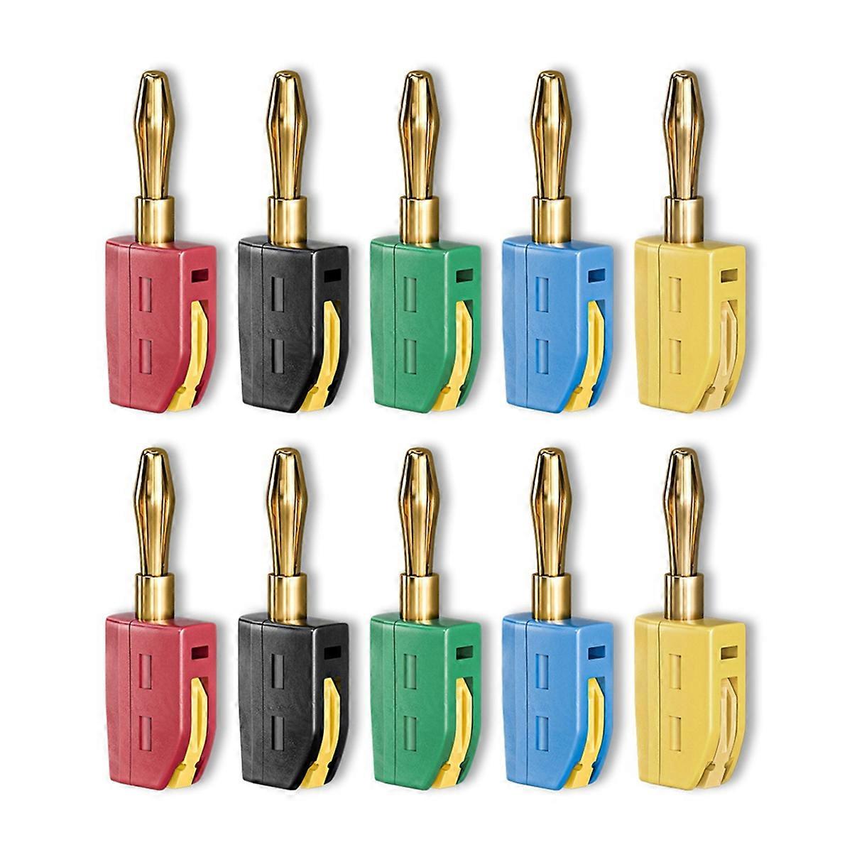 10PCS 4mm Banana Plug High Current Quick Connect Gold-Plated Banana Connector 32A Electrical Test