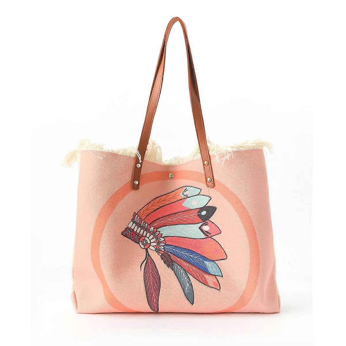Bohemian ethnic style canvas bag European and American commuter shoulder bag niche design large capacity bag women's bag