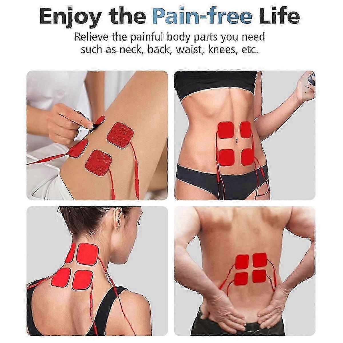 TENS Unit Replacement Pads, Reusable Latex-Free Electrodes Pads Red
