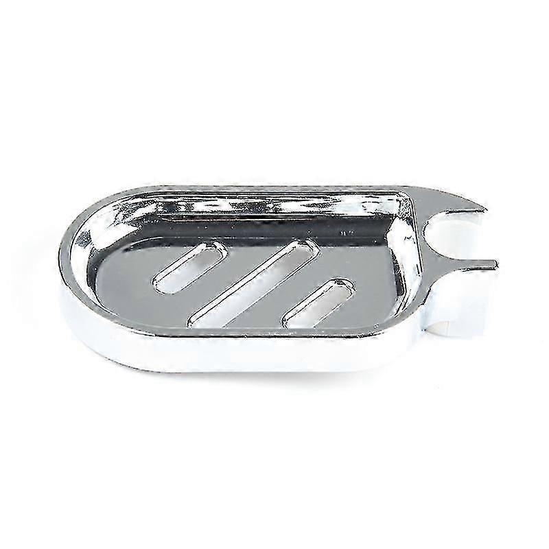 Sæbeskål, abs sæbeholder med afløbsbakke, justerbar brusestang dias Praktisk badeværelse gadget til badeværelse badekar (2 stk, sølv)